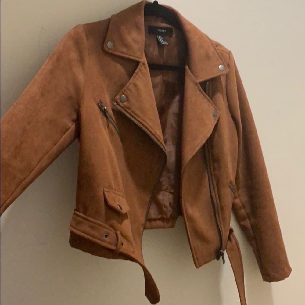 Cropped suede jacket